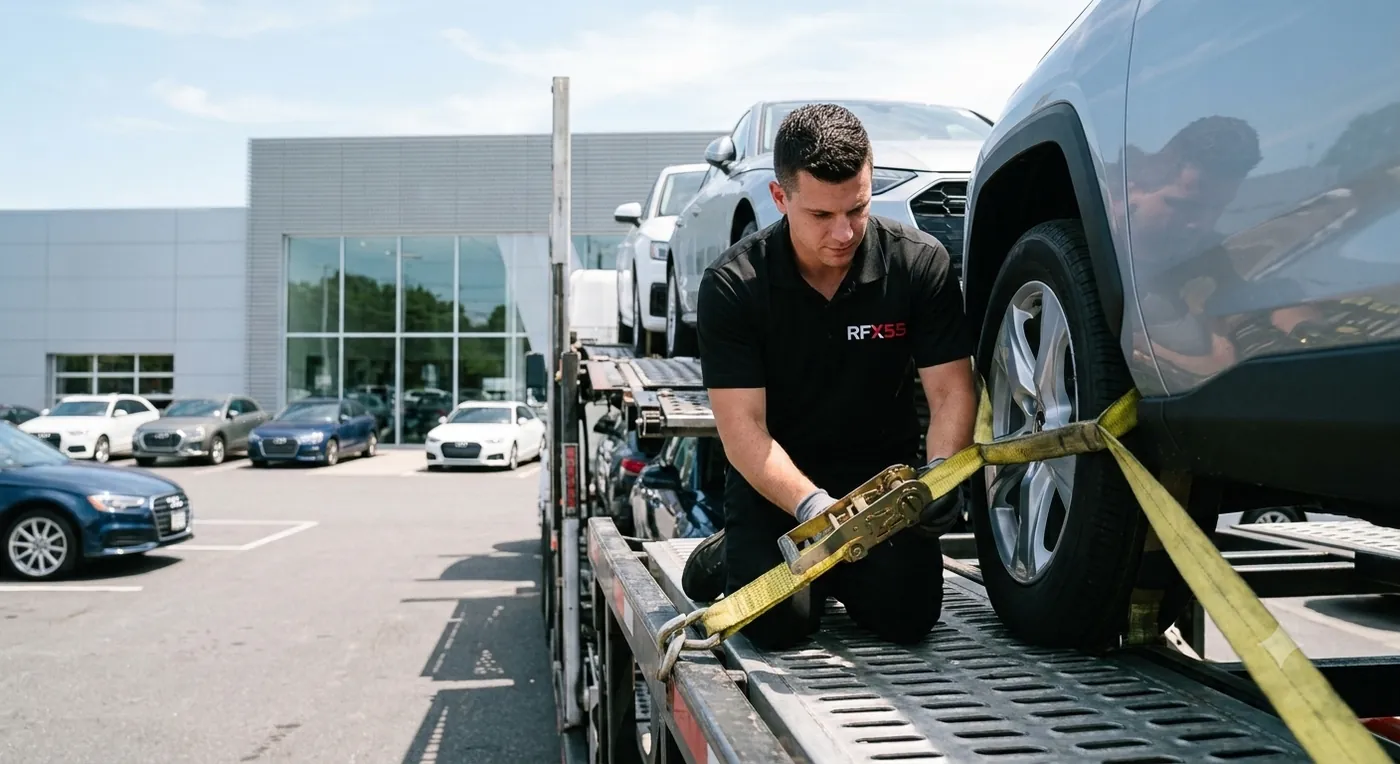 RFX55 specialist securing a vehicle for transport